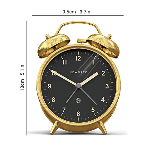Newgate ® Charlie Bell Echo Alarm - Small Contemporary Bedside Alarm Clock - Bedroom Accessories - Alarm Clocks - Desk Accessories - Bedside Clock - Arabic Numerals - Brass Effect… #TOP3
