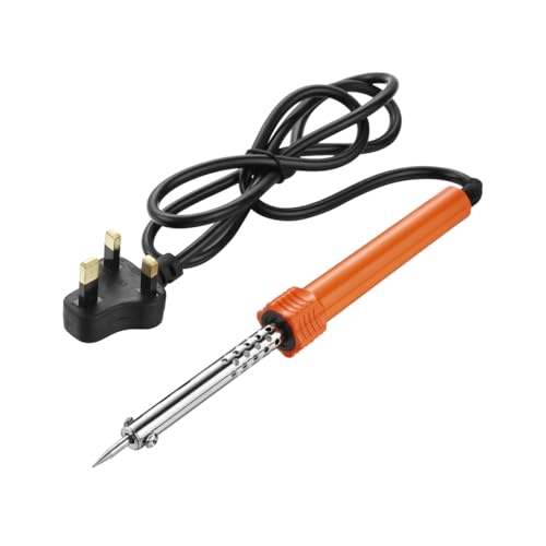 Lawazim Soldering Iron - 30W 220V - Electric External Heated Soldering Gun with Fine-Point Tip Fast Heating Heat Dissipation Hole and BS Plug - Ideal for Electronics Repair DIY and PCB Work