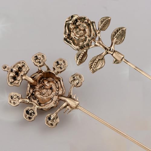 Image of Alilang 2Pcs Classic Hat Pins for Women and Lapel Brooch Set Vintage Style Decorative Stick Pins for Hats Suits Scarves Fitted Hats to Keep Hat in Place