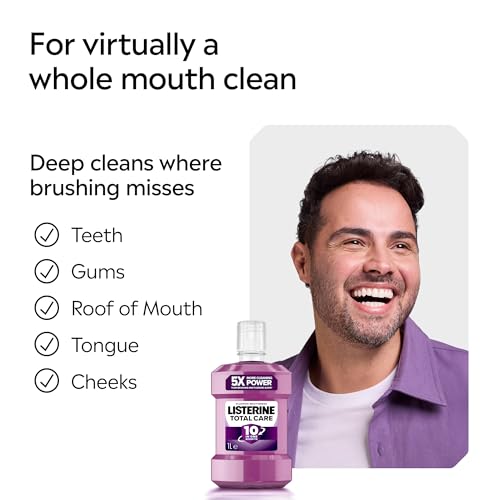 Listerine Total Care Antibacterial Mouthwash (1000ml), Caring and Cleansing Mouthwash with 10-in-1 Benefits, Clean Mint-Flavoured Mouthwash to Freshen Breath - Image 5