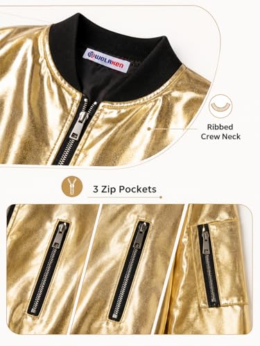 Image of WELAKEN Lightweight Multiple Pockets Zip Up Bomber Jacket for Girls Toddler & Kids II Little Girl's Casual Flight Crop Jacket
