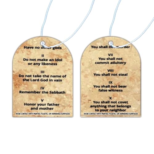 Image of A-Z Bible Products Christian Car Air Fresheners - 3 Pack Hanging Auto Accessories with Ten Commandments - Fresh Air Scent - Faith-Based Scripture Car Decor and Inspirational Christian Gift