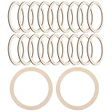 KOCKSHION de Anillos de Madera Natural Redondos sin Terminar 20 Piezas Exquisito y Belleza Natural para Manualidades para del Hogar