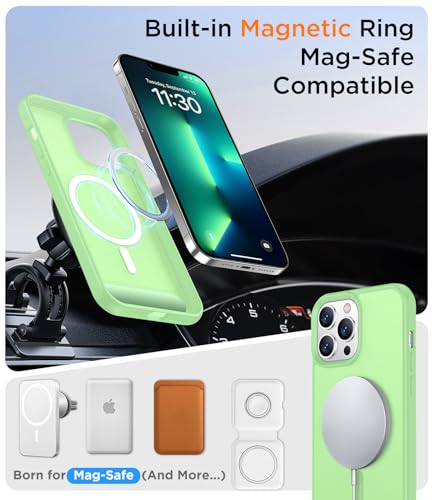 Image of Magnetic Compatible with iPhone 13 Pro Max Case, [Built-in Invisible Kickstand][Compatible with MagSafe][Military Grade Shockproof] Slim Translucent Matte Phone Case for iPhone 13 Pro Max 6.7 inch