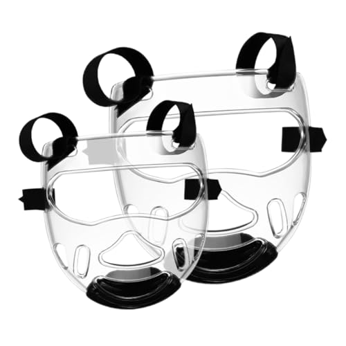 POPETPOP 2pcs Taekwondo Mask Face Mask Helmet Detachable Headgear Kickboxing Guard Adult Karate Mask Martial Arts Gear Taekwondo Headgear Mask Tempered Plastic Transparent