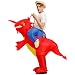 Inflatable Rider Costume Riding Me Fancy Dress Funny Dinosaur Unicorn Funny Suit Mount Kids Adult (Adult(150-200CM), Red)