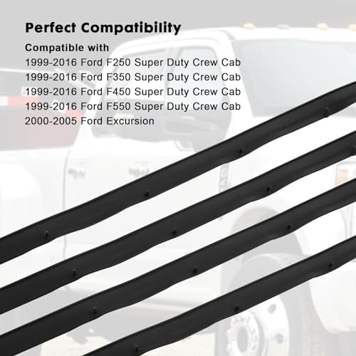 Lower Door Weatherstrip Seal Trim Rubber F81Z-2520758-AA Compatible with 1999-2016 Ford F250 F350 F450 F550 Super Duty, 2000-2005 Excursion Replace 1C3Z-26253A24-A (Front Rear Left Right-4PCS) by SHACHAR - Image 2