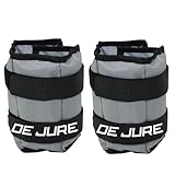 DE JURE FITNESS Ankle & Wrist Weight Set, Adjustable Strap, 2KG Pair (2Kg x 2 = 4kg) (E) Grey
