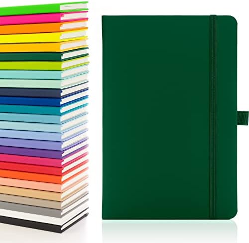 Notes London A5 Notebook with Lined Pages , Pen Loop and Expandable Paper Pocket Hardback Medium Journal New Notepad Note Book Notes Diary Pad (Pastel Mushroom)