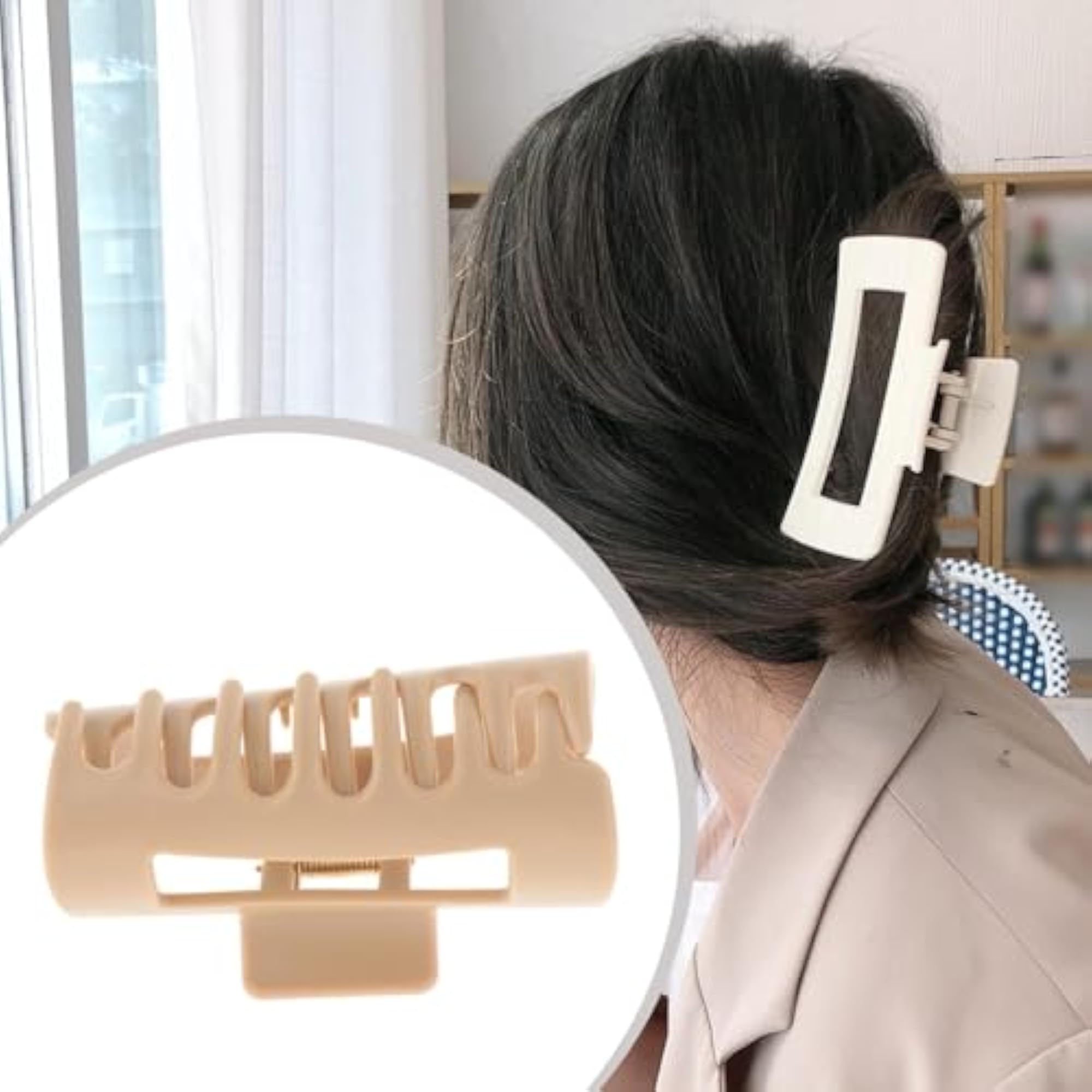 Soft Silicone Hair Claw Clips for All Hair Types, Dark Khaki