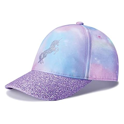 accsa Girls Baseball Hat Tie-Dye Unicorn Hats for Girls Adjustable Kids Baseball Cap Cover