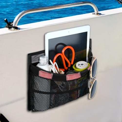 CHARMNAIL Contenitore da Ponte per Barca Impermeabile con Coperchio, 34 x 25 cm in PVC, Nastro Riflettente 4 m, per Organizzazione Attrezzatura da Pesca e Deposito