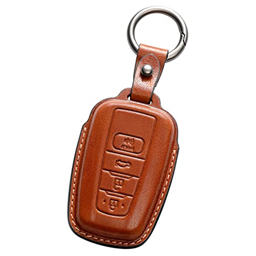 Image of Compatible with Toyota Key fob Cover Leather Toyota Keychain Holder case Protector Avalon Camry TRD Corolla Highlander Prius Prime RAV4 Prime CHR Accessories