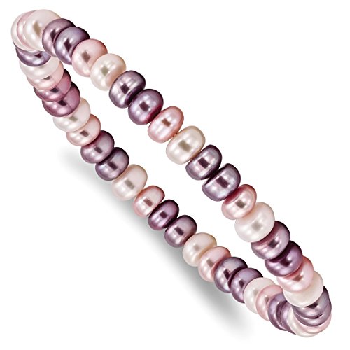 Ice Carats 6 7Mm White/Lavender/Pink Button Freshwater Cultured Pearl Stretch Bracelet Adjustable Wrap Fashion Jewelry For Women Gifts For Her #TOP7