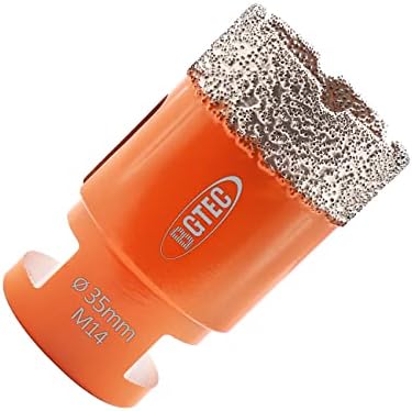 BGTEC Dry Diamond Core Drill Bits Diameter 35mm for Porcelain Tile Ceramic Marble Brick M14 Thread