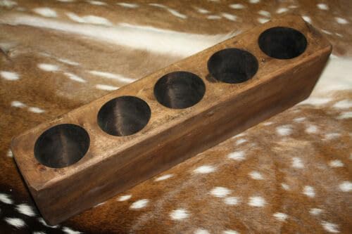 Vintage 5 Hole Wooden Sugar Mold Wood Candle Holder Primitive