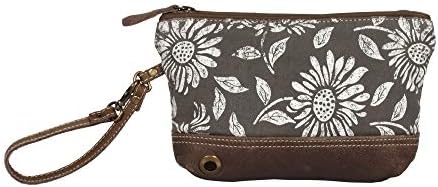 Myra Bag Sunflower Pouch Upcycled Wristlet Bag S-1286