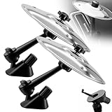 2 PCS Auto Schlagzeug, Auto Crash Becken,Premium Becken Air Vent, Autos-Trommel-Lüftungsschlitz,Mini-Trommel-Crash-Clip,Eisen-Autos-Entlüftungsdekoration,für Alle Arten Von Fahrzeugen (Silber)