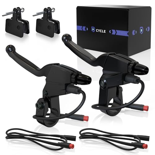 D-Cycle JD3-74L 防水電子ブレーキレバーセット, 22.5mmハンドルバー対応, 2ピンコネクター付き, ブレーキパッド2組同梱, 電動自転車/スクーター用 [並行輸入品]