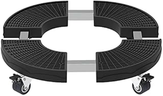 KELIXU Plant Caddy with Wheels Adjustable 38-50 CM, Heavy Duty Rolling Plant Stand 190 KG Load-bearing Capacity, Large Plant Cart Dolly with Casters Plant Roller Tray Indoor Outdoor, Black