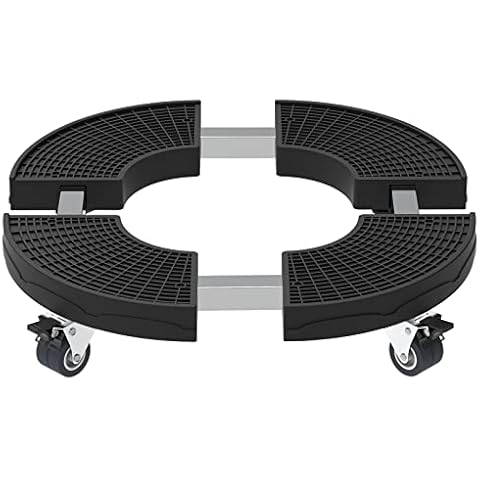 Kokorona Plant Caddy with Wheels Adjustable 15-20in, Heavy Duty Rolling Plant Stand 440lbs, Indoor Outdoor Large Plant Cart Dolly with Casters Plant Roller Tray, Black Cover