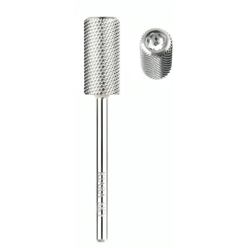 Kiara Sky Professional Nails Stainless Steel Universal Drill Bits for e-file Nail Drill (Large Barrel Medium Bit (Silver))