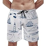 CONGIRLBOON Funny PrintNew Men's Beach Pants FP with Pockets Mesh Funny Fun Printed Pattern3XL