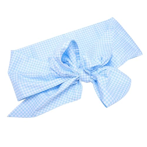 Image of VGEBY Newborn Swaddle Sash, Maternity Bow Sash Newborn Infant Blanket Swaddling Blankets for Photo Stretch Wrap Blankets & Swaddling (Light Blue Plaid)