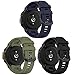 TenCloud 3Pack T-Rex 2 Bands Watch Strap Accessory Band Soft Silicone Sport Bands Compatible with Amazfit T-Rex 2 Smart Watch for Men (Black+Nave+Green)