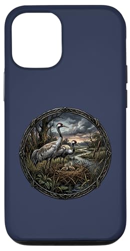 Sweet Crane �o�[�h�E�H�b�`���[ �K���ƒm�b�̒� �X�}�z�P�[�X iPhone 12/12 Pro �p