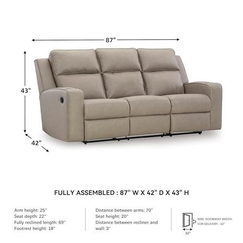 Contemporary Faux Leather Reclining Sofa with USB Ports - Image 4