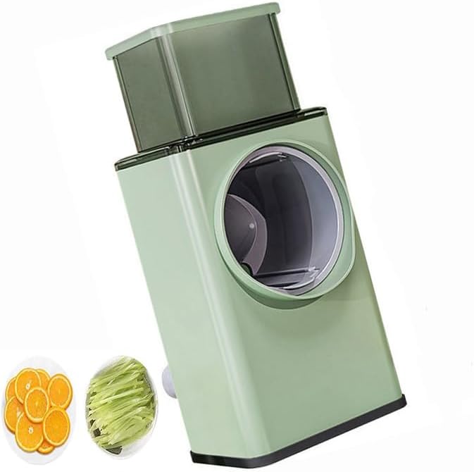 Cortador de verduras de cocina con mango, trituradora manual, cortador de rebanado, rallador de verduras giratorio a mano, rebanador de frutas