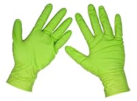 Sealey Hi-Vis Green Diamond Grip Extra-Thick Nitrile Powder-Free Gloves, Large, Pack of 50 - SSP54L