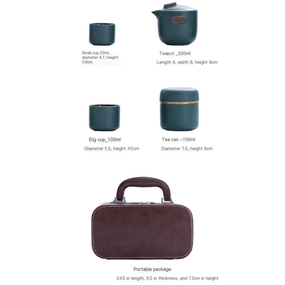 Puszka na herbatę Ceramic Tea Storage Jar Home Office Teapot Tea Cup Creative Portable Outdoor Travel Tea Gift Box Set Puszka na herbatę(C)