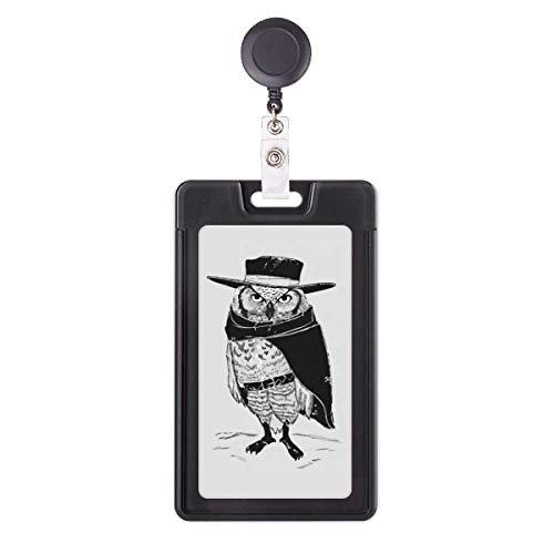 Porte-badge rétractable hibou et oiseau avec enrouleur pour carte d'accès