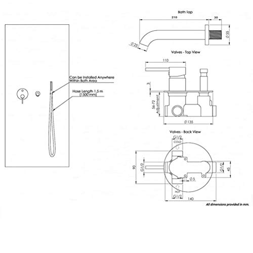 Ensemble de douche mural or pour une salle de bain moderne - 3