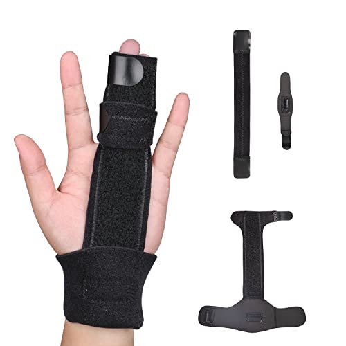 Fingerschienen verstellbare Fingerstütze für 2 Finger Fixieren, verwendet für Arthritis, Tendoniitis, Trigger finger, Schnappfinger, Mallet Finger, Verstauchung, Mallet Verletzungen, Fingerfraktur - L Cover
