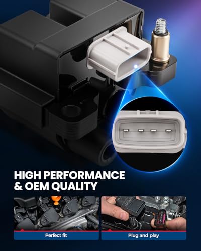 Image of KAX Ignition Coil & 4 Spark Plugs Set for Subaru Forester 2009-2010 2.5L | (w /Magnetic Swivel Spark Plug Socket) Fits Impreza 2011 2.5L, Replaces UF566 BKR5EGP
