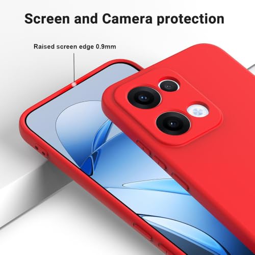 Image of Back Cover for Oppo Reno13 5G | Full Camera Protection | Premium Liquid Silicon Case | Flexible Bumper Case for Oppo Reno13 5G (Red)
