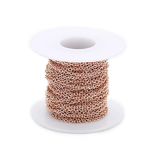 10 yardas / rollo 1 / 1.5 / 2 / 2.5 / 3mm Color plata / oro / oro rosa hombres cadenas de acero inoxidable a granel mujeres DIY materiales para hacer joyas Cover
