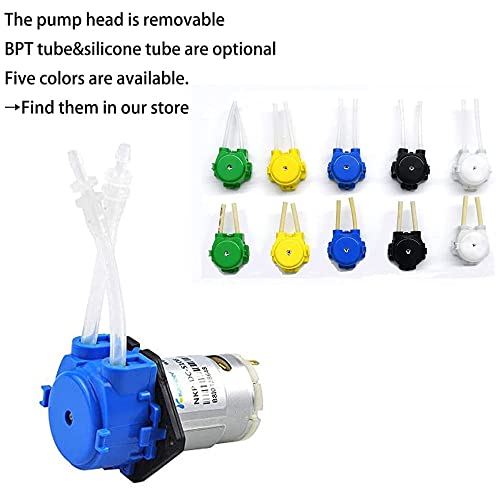 Image of Low flow peristaltic pump 12V dc Kamoer NKP DIY liquid small dosing pump for aquarium lab analytical 3mm ID x 5mm OD Blue