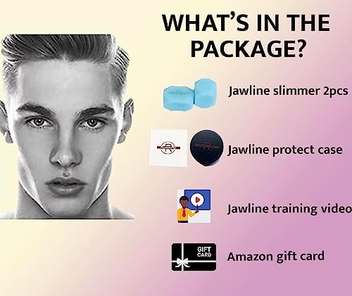 JawFit Face Exerciser: Ultimate Tool for Men & Women Shaper for your Jawline Trainer for Neck & Facial Fitness, Jawliner, Effective Jaw slimmer Exercise Tools (50 Lbs resistance, set of 2, Blue)