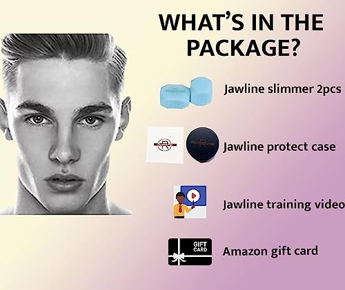 RUAAL JawFit Face Exerciser: Ultimate Tool for Men & Women Shaper for your Jawline Trainer for Neck & Facial Fitness, Jawliner, Effective Jaw slimmer Exercise Tools (50 Lbs resistance, set of 2, Blue)