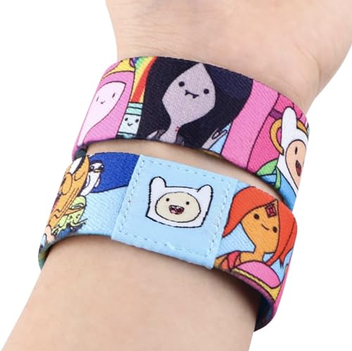Image of Come Along With Me Adventure Time Cartoon Animated TV Show 7.1 inch Reversible Stretch Wristband Wrist Band Bracelet Elastic Strap