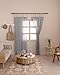 TARAN LIVING Home Sheer Curtains Transparent Light Filtering Cotton Voile Drapes Crinkle Sheer Door Curtains for Living Room, Curtain Set Bedroom Dining Room - Grey, 2 Panels Set, 42