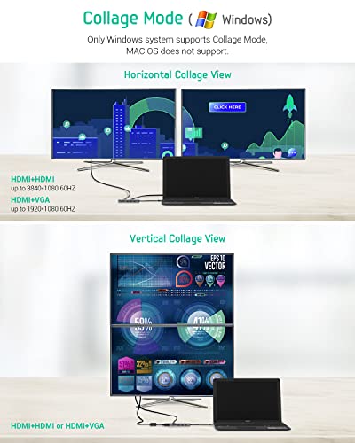 Totu Docking Station, Usb C Hub, 9 In 1 Triple Display Docking Station With Collage Display Mode, Dual 4K Hdmi, Vga, 100W Pd, 3 Usb 3.0 And Tf/Sd Card Reader For Macbook Pro Air And Type-C Laptops #TOP1
