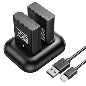 ENEGON Ersatzakku (2er Pack) und Rapid Dual Charger Kit für Nikon EN-EL14/EN-EL14a und Coolpix P7000, P700, P7700, P7800 DSLR D3100, D3200, D3300, D500, D500, D500, D5500, DF