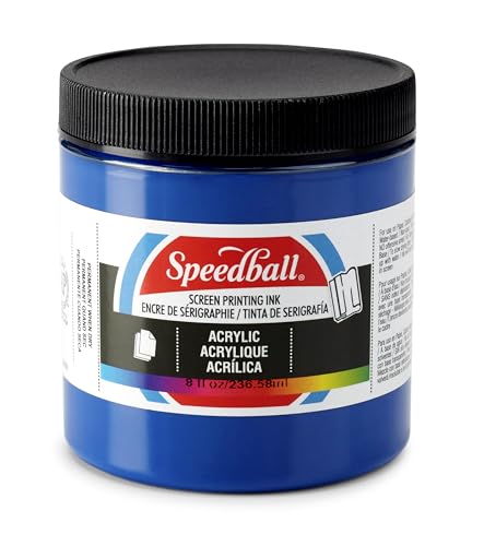 Speedball 046210, 46210, Acrylic Screen Printing Ink, 8 Fl Oz. 237 ml, Process Cyan