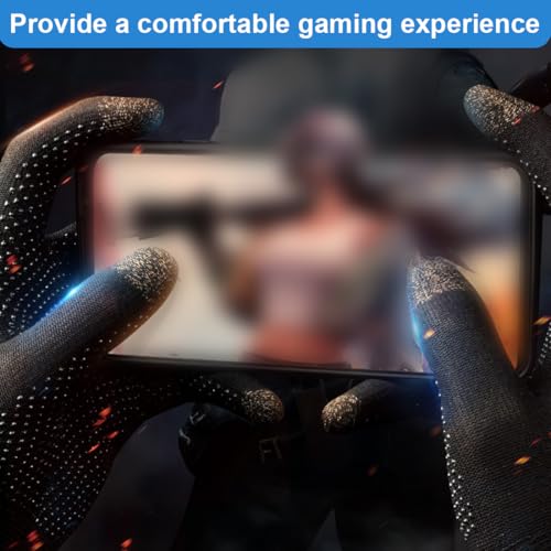 JEXOWIQ Guantes de juego para pantalla táctil - 2 pcs Guantes de juego para pantalla táctil,Transpirable Anti-Sudor Sensibles,a prueba de sudor,para dedos y pulgares,para juegos de teléfonos móviles - imagen 6