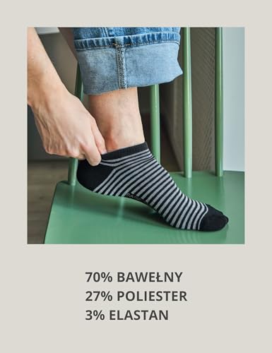 Basic Treasure 12 par skarpet do sneakersów dla kobiet i mężczyzn, bawełniane skarpety do sneakersów, oddychające, krótkie półskarpety unisex, 35-38 EU